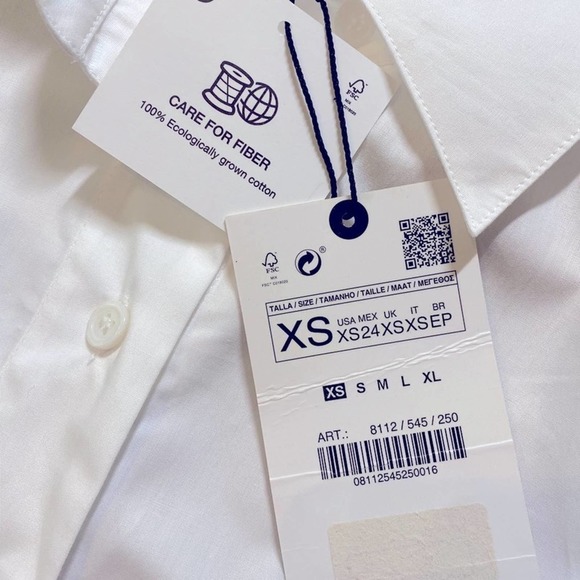 ZARA Cropped Front Tie Button Down Blouse - Picture 6 of 6